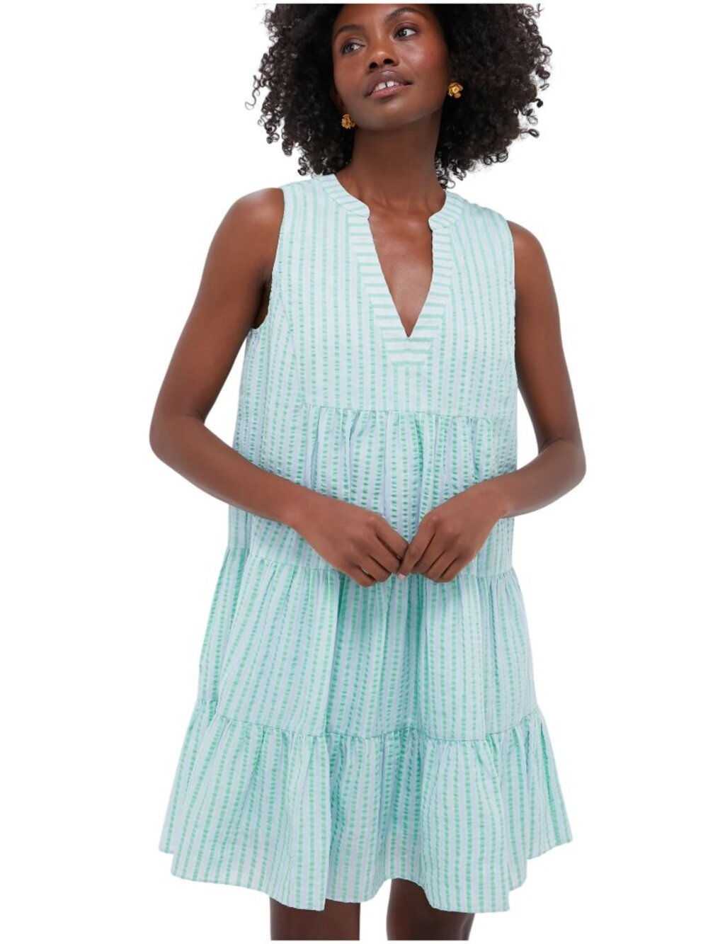 Tuckernuck Sleeveless Kenzo Dress size XS mint green stripe mini Pomander Place